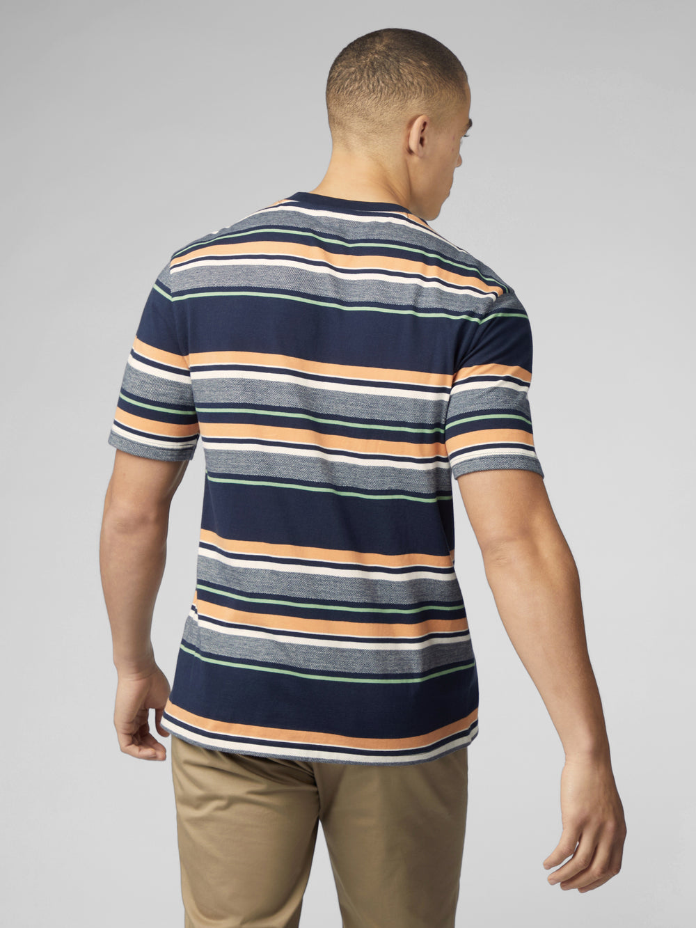 T-Shirt Ben Sherman Signature Engineered Stripe Bleu Marine | FQP-78157233